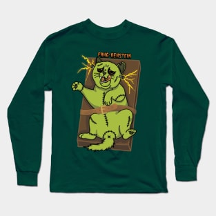 FANG-KENSTEIN, the Creepy Frankenstein Cat Monster Long Sleeve T-Shirt